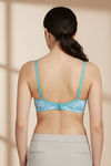 Zivame Essentials Double Layered Non Wired Full Coverage T-Shirt Bra - Dk Blue Floral — thumbnail 4